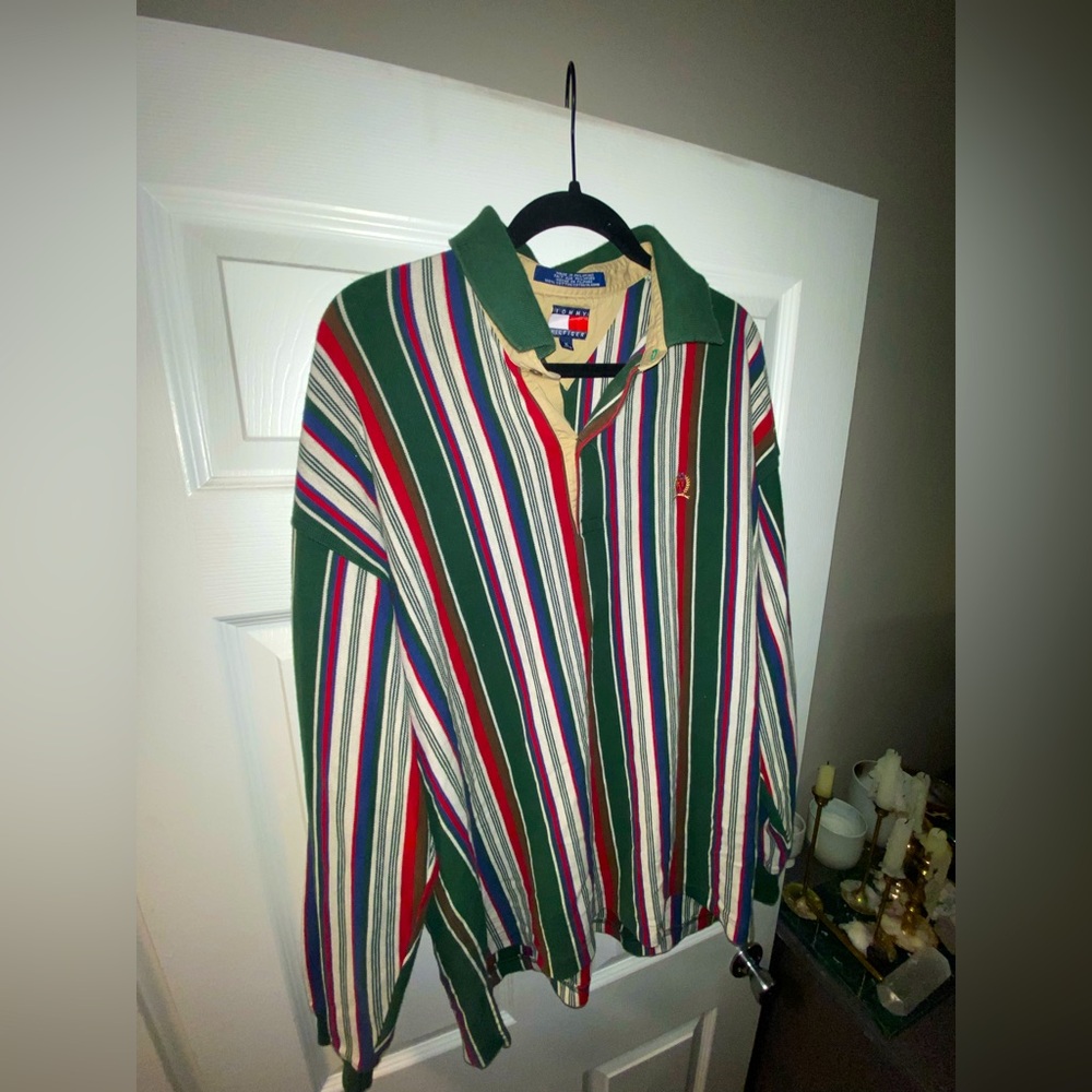 Vintage 1990s Tommy Hilfiger Stripped Polo